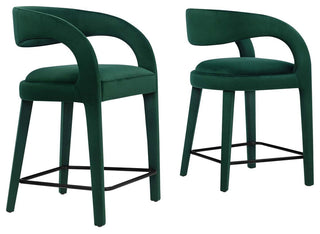 Howkin Counter Stool Performance Velvet, Set of 2, Green