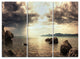 "Rocky Seashore Under Clouds Panorama" Beach Metal Wall Art, 3 Panels, 36"x28"