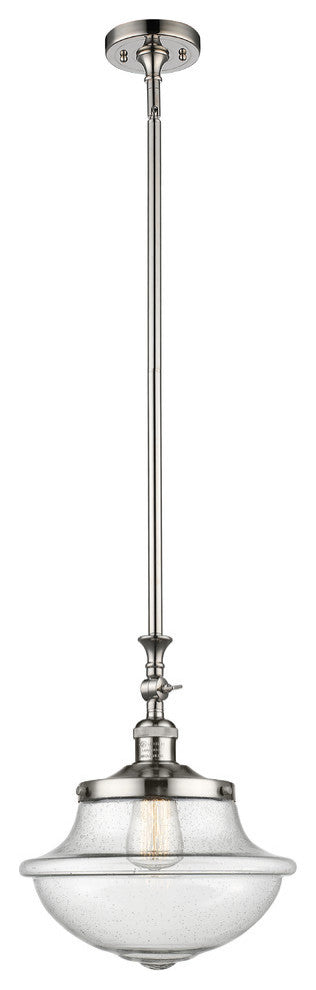 Large Oxford 1-Light Mini Pendant, Polished Nickel, Seedy