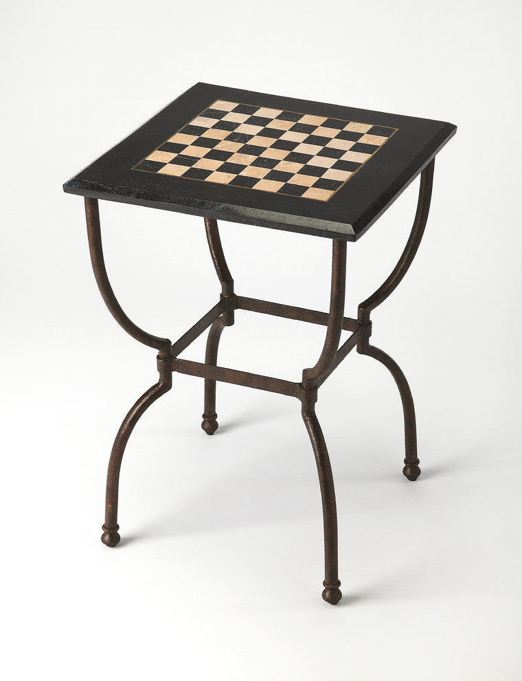 Butler Fossil Stone Game Table, Metalworks
