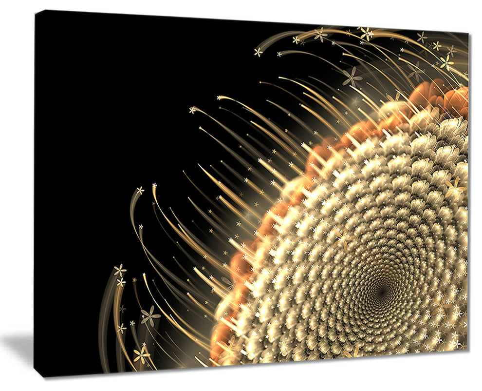 "Brown Fractal Flower Pattern" Floral Digital Art Canvas Print