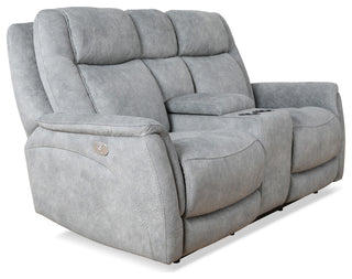 Linus Hudson Grey Power Reclining Sofa and Recliner