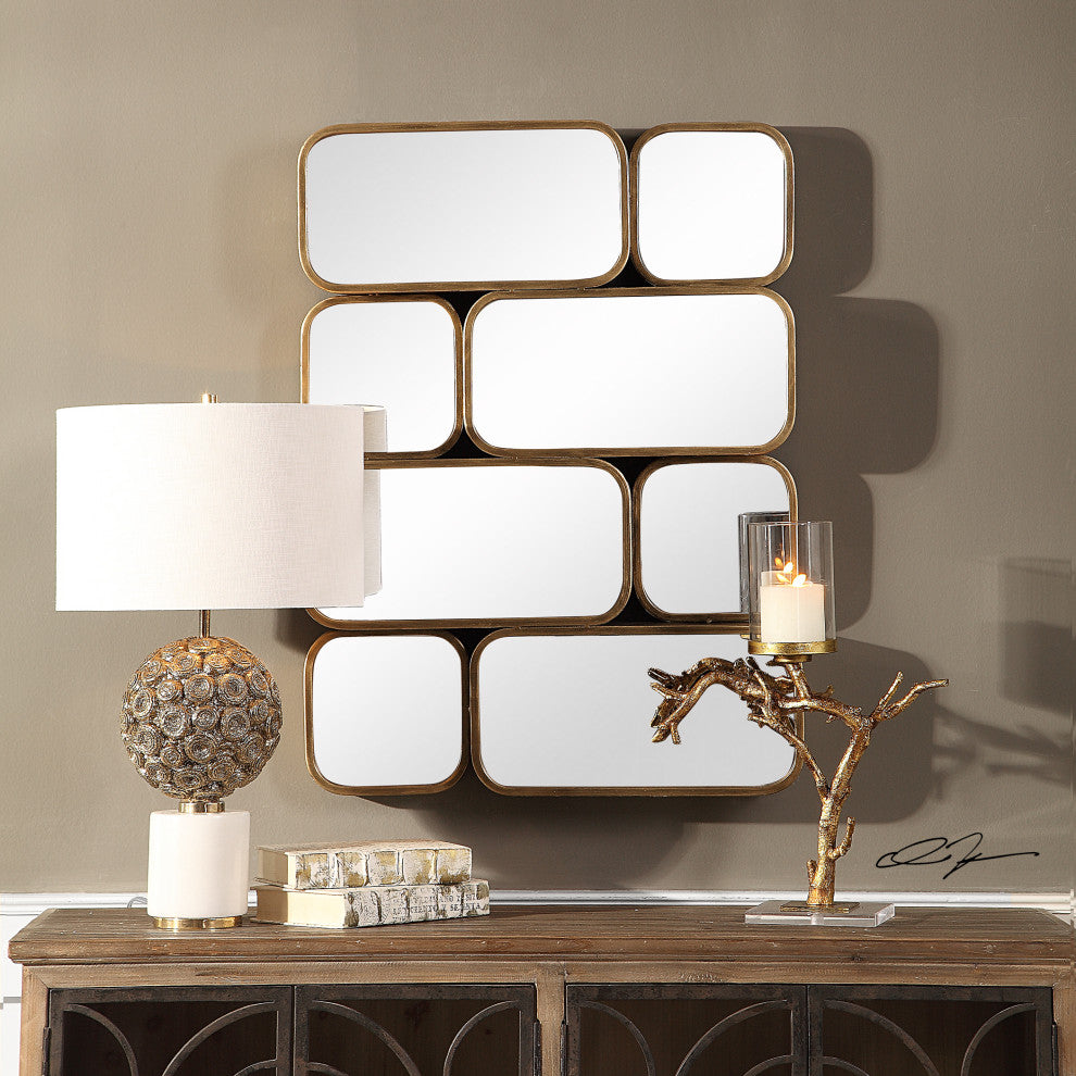New Uttermost Canute Modern Gold Mirror
