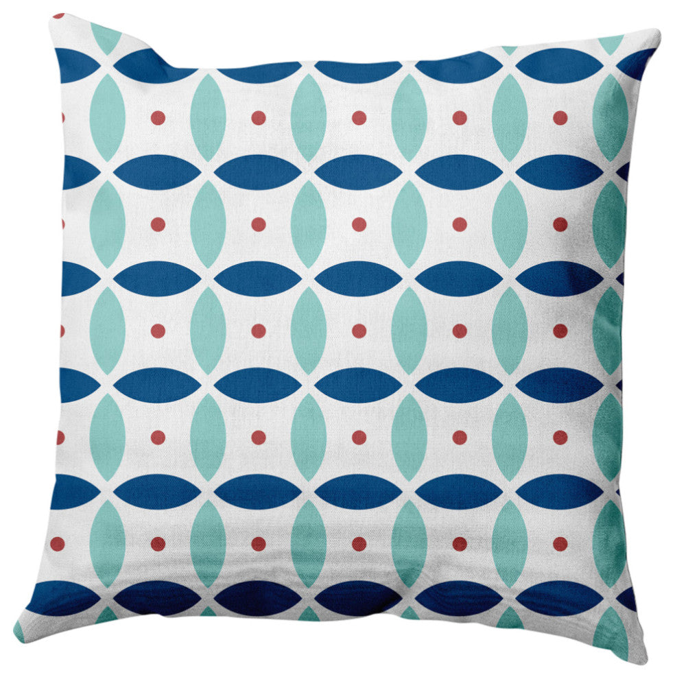 Geometric Decorative Throw Pillow, Dark Cobalt Blue, 20"x20"