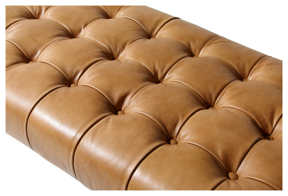 Wyatt Leather Bench Tan
