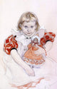 Carl Larsson A Young Girl With a Doll, Gallery Wrapped Canvas Print, 18"x27"