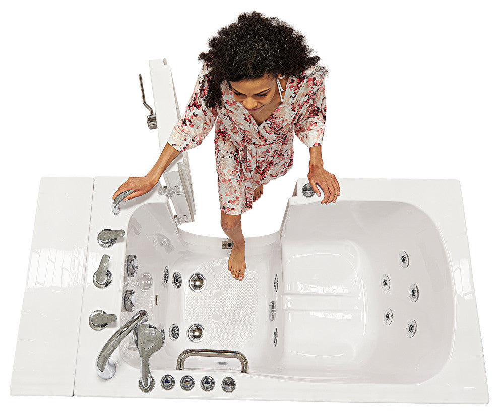 Ella Monaco 32"x52" Acrylic Walk-In-Bathtub, Outswing Door, 5 Piece Faucet