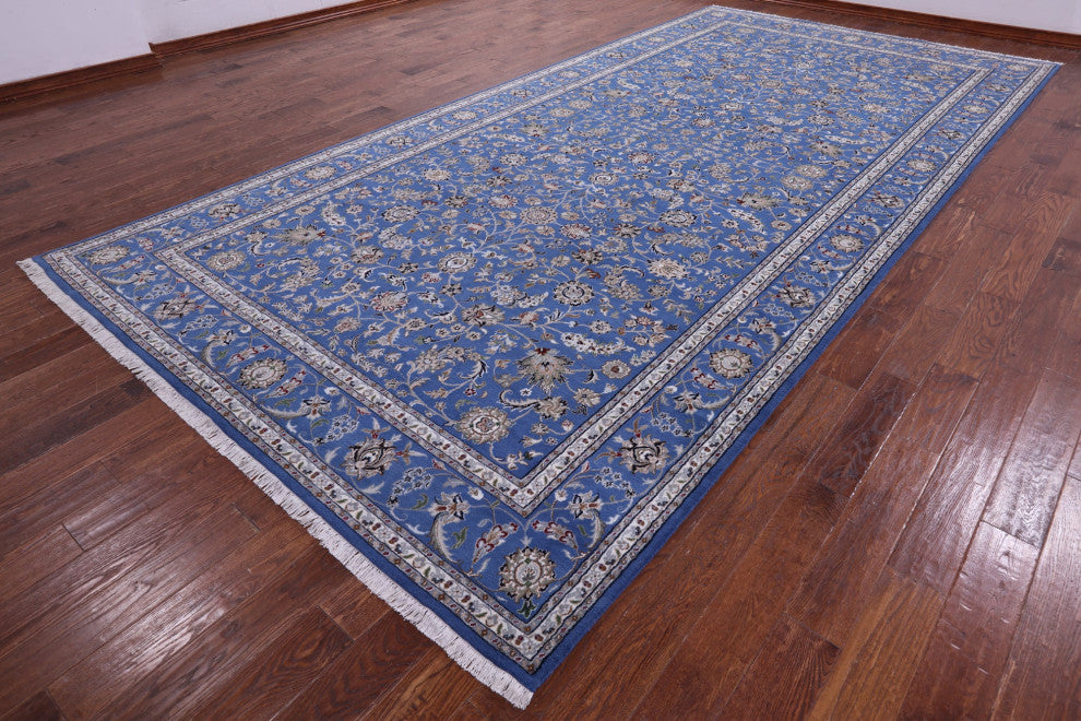 Hand-Knotted Wool & Silk Persian Nain Rug 7' 10" X 16' 2" - Q13123