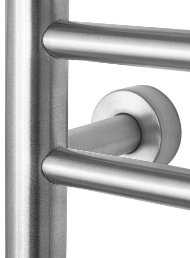 Riviera Towel Warmer, Brushed, Dual Connection, 9 Bars