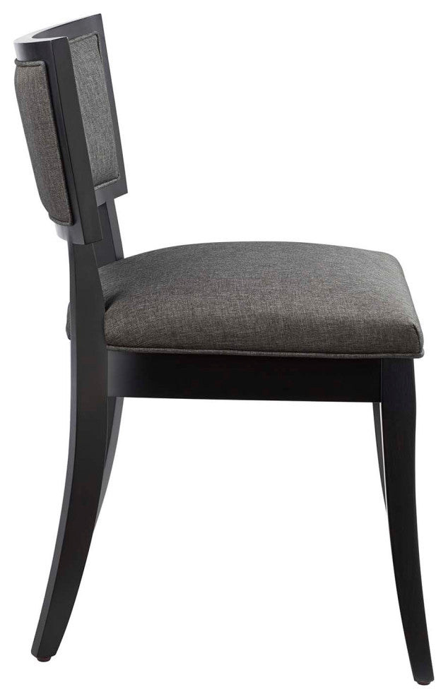 Pristine Upholstered Fabric Dining Chairs, Set of 2, Gray