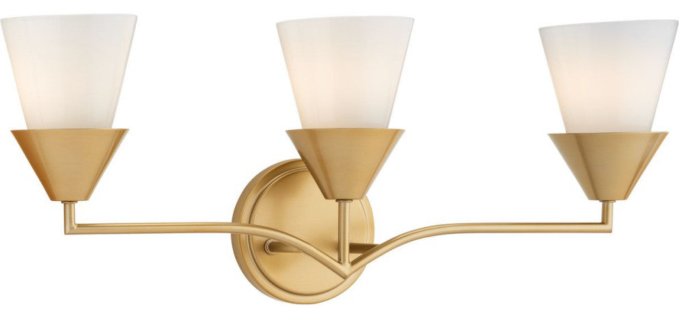 Pinellas Collection Three-Light Contemporary Vanity Light, Soft Gold