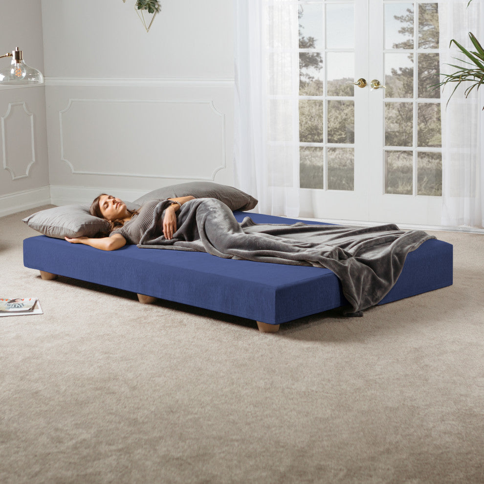 Alon Daybed Queen Size Convertible Sleeper, Navy Chenille