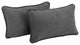 20"X12" Double-Corded Solid Microsuede Back Support Pillows Set of 2, Steel Gray