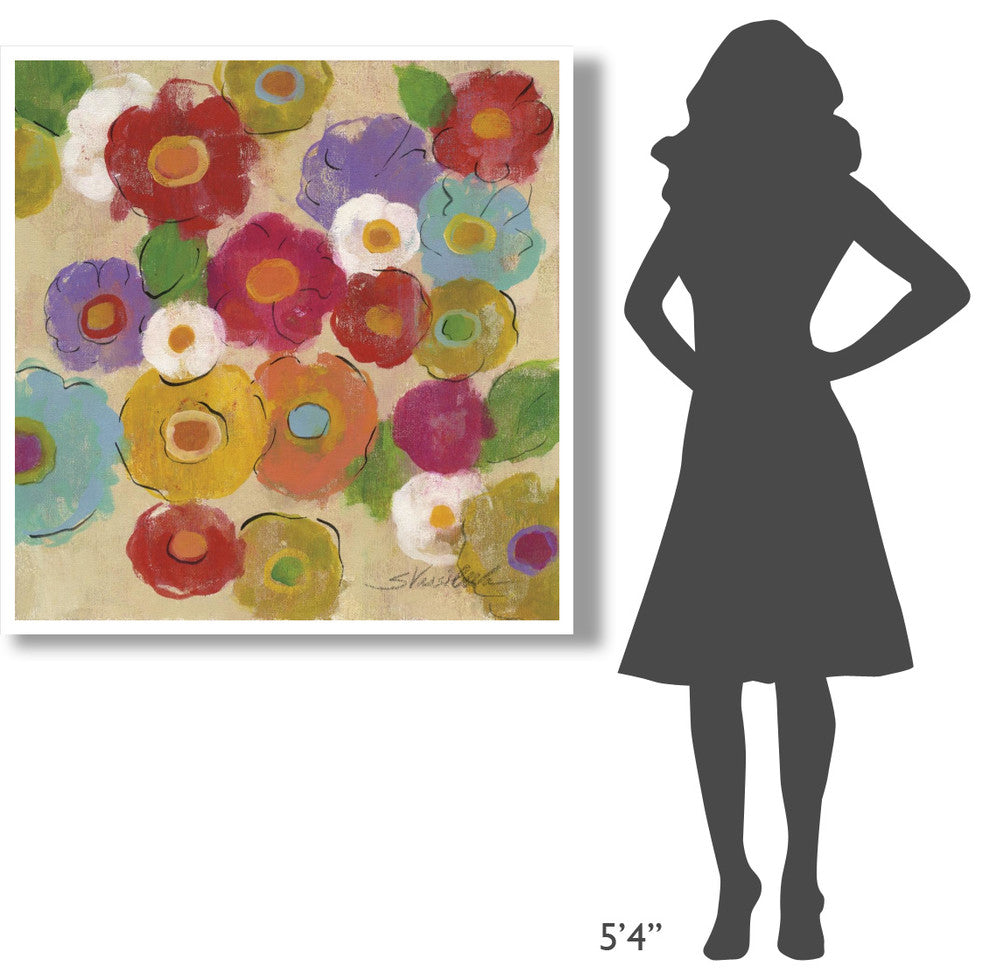 "Bohemian Bouquet II" Digital Paper Print by Silvia Vassileva, 42"x42"