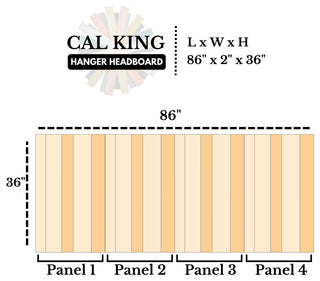 Handcrafted Headboard, Hanger Style, Monarch Orange, California King