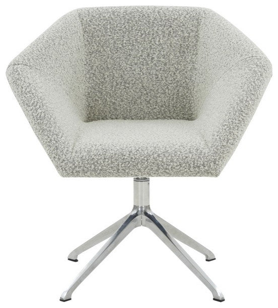 Safavieh Couture Felix Boucle Swivel Desk Chair White / Black