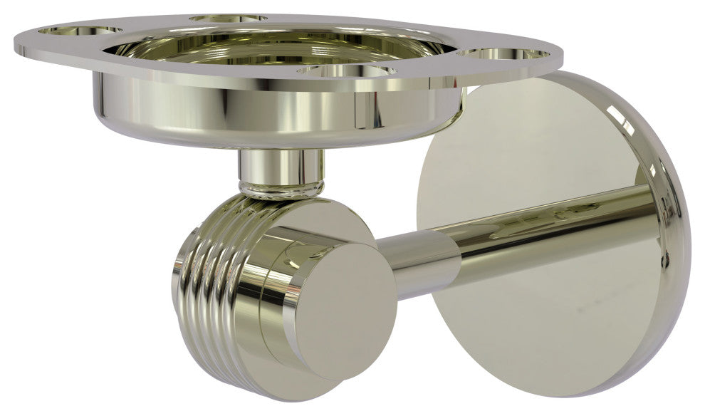 Satellite Orbit Two Toothbrush Holder With Groovy Accents, Polished Nickel