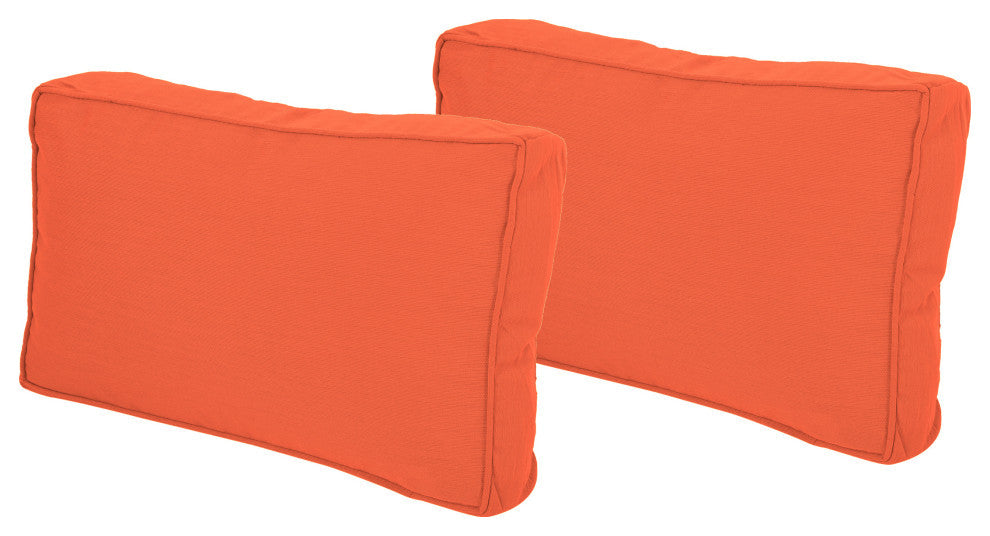 Darcy Outdoor Rectanglular 12"x20" Lumbar Pillows, Set of 2, Coral