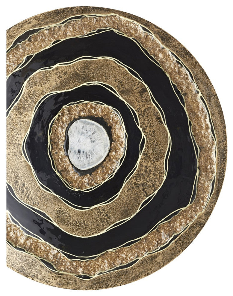 Cyan Small Skipping Rocks Wall Dï¿½cor 11324, Gold And Black