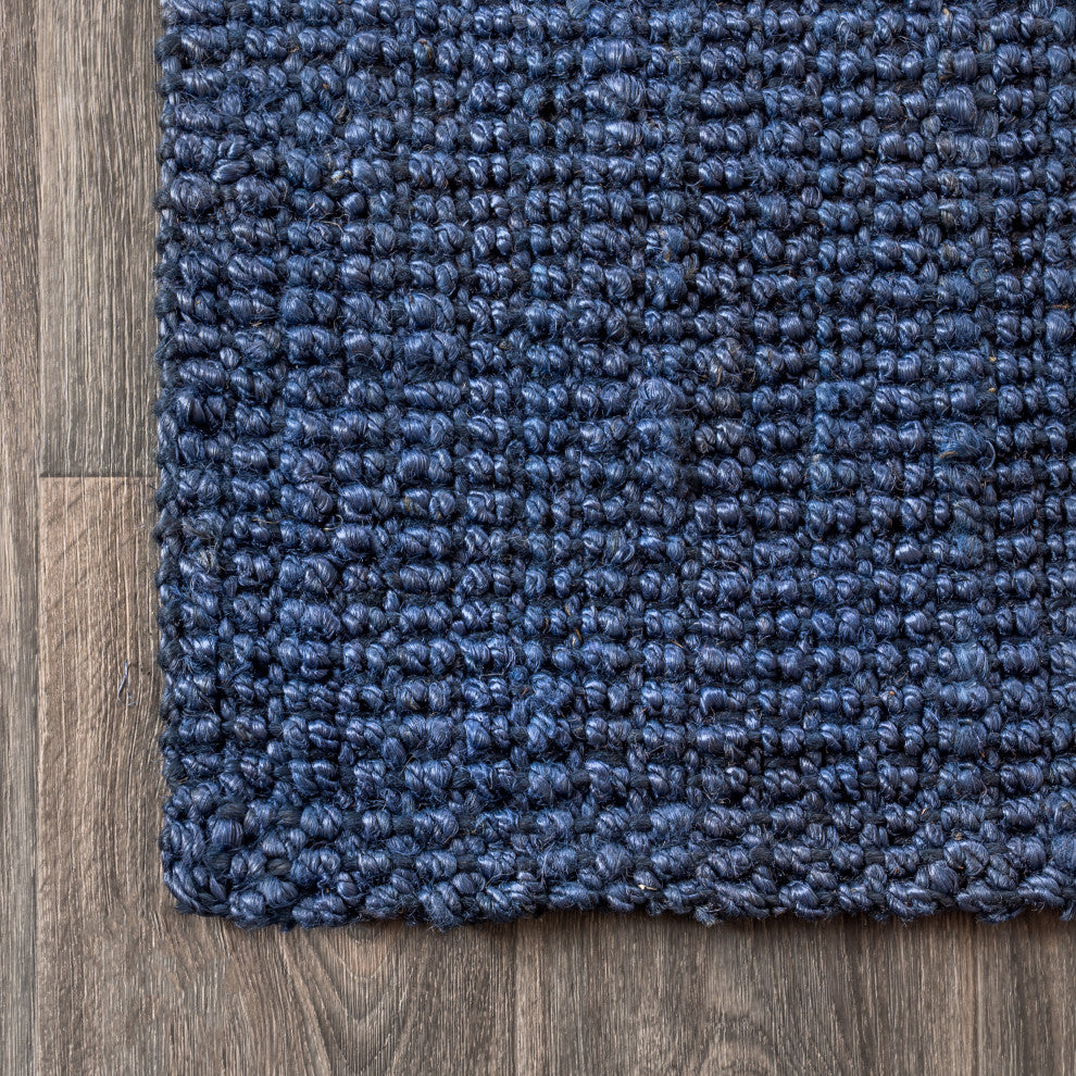 Pata Hand Woven Area Rug, Navy, 3 X 5