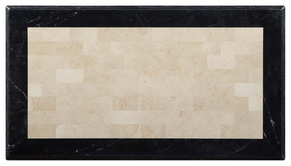 Rectangular Marble Top Coffee Table, Black