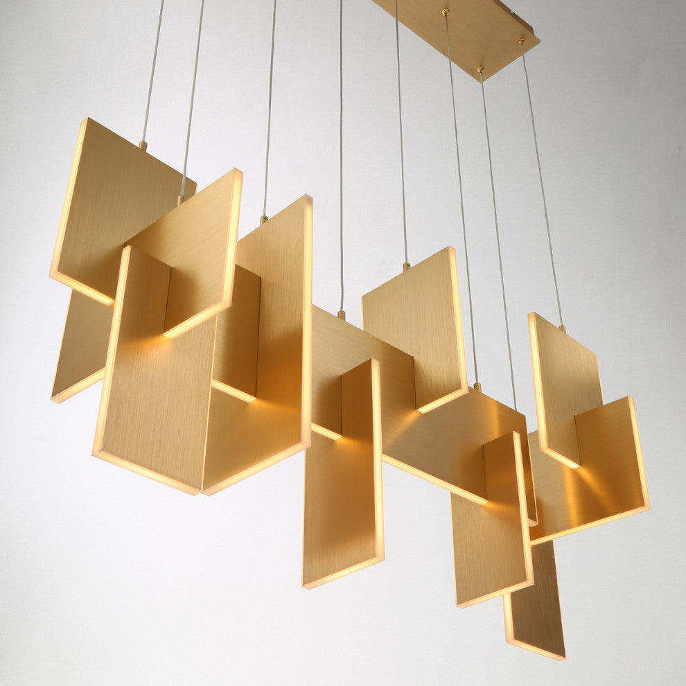 Modern Large Chandelier, Gold