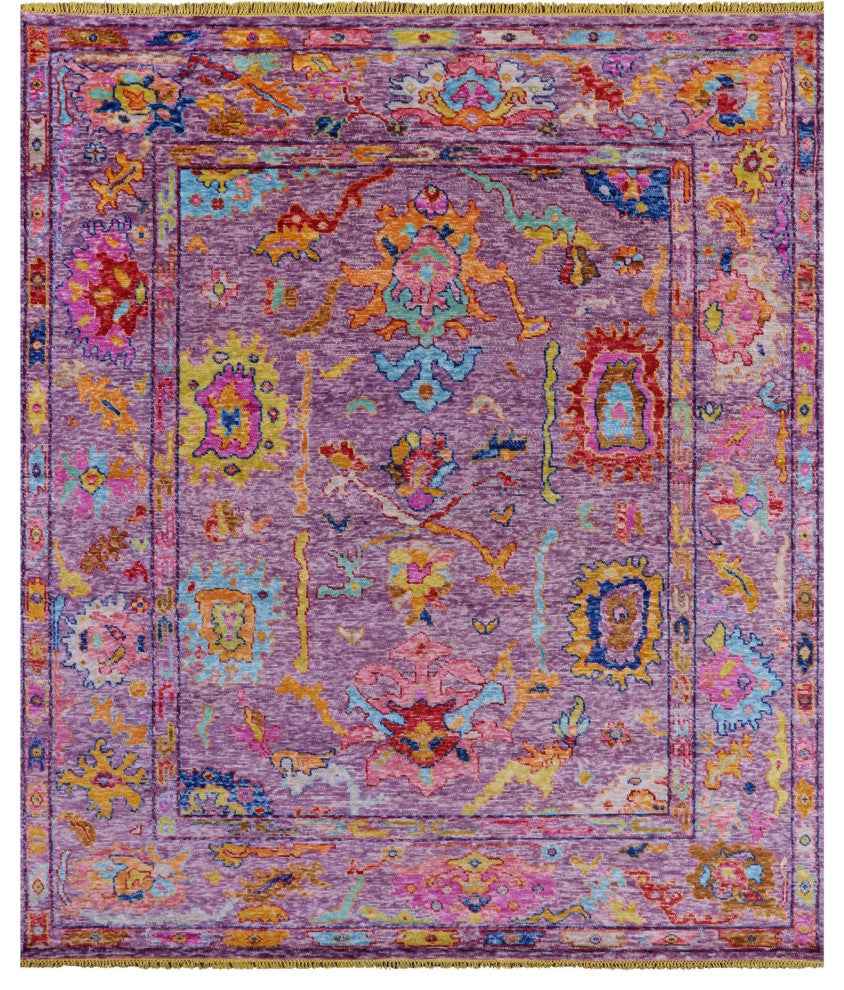 Hand Knotted Turkish Oushak Wool Rug 8' 4" X 9' 11" - Q14848