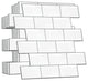 12"x6" Classic Brick Brilliant White Glossy 3D Tile Stickers, Set of 12