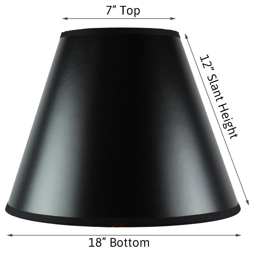 Black Parchment Gold-Lined Empire Hardback Premium Lampshade 7"x18"x1