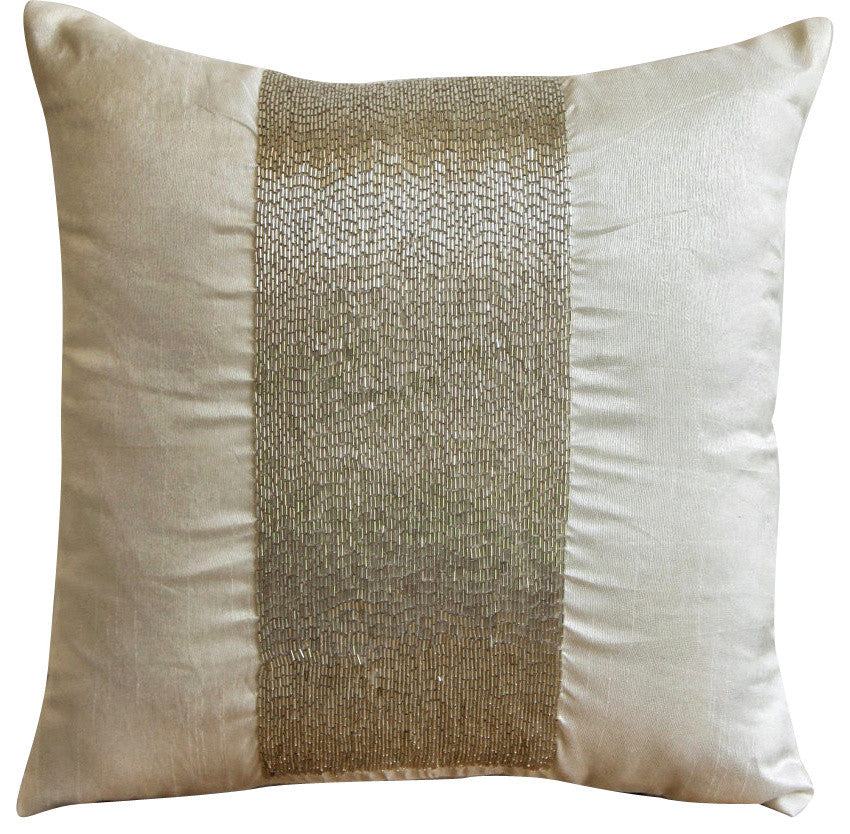 White Decorative Euro shams 26"x26" Silk, White Sparkle