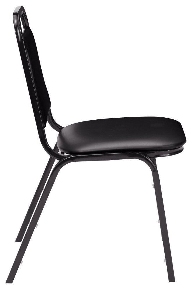 NPS 9100 Vinyl Stack Chair, Black Seat/Black Sandtex Frame