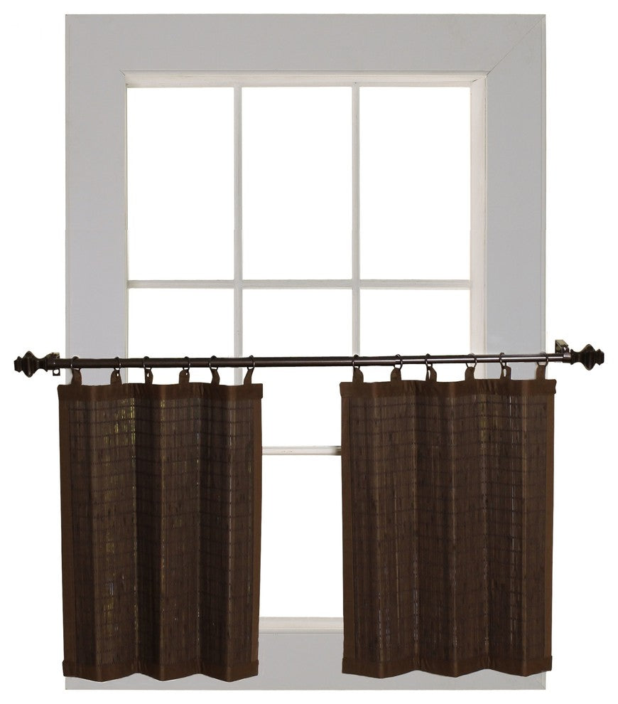 Versailles Patented Ring Top Bamboo Tier Set, Espresso, 24"