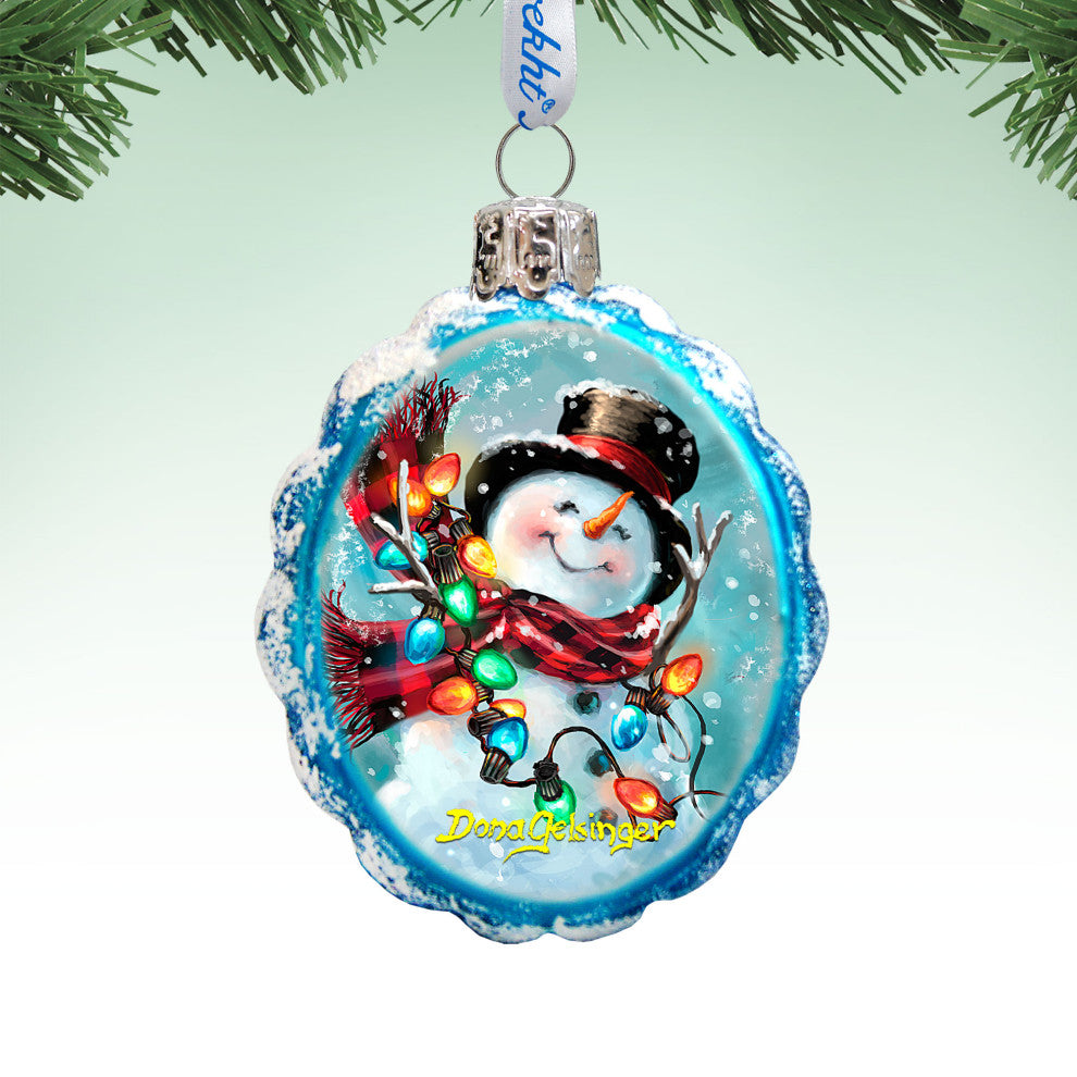 Old Fashion Snowman Mercury Glass Ornament