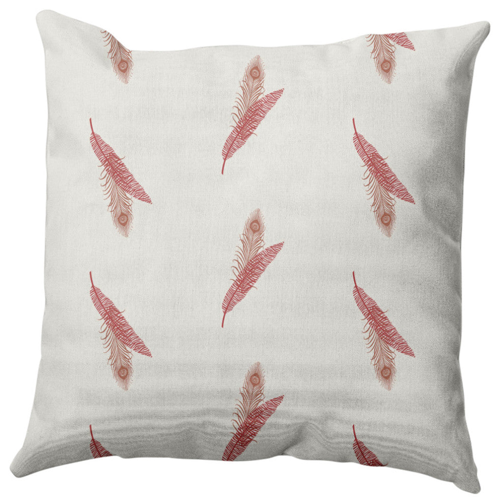 Feather Stripe Decorative Throw Pillow, Ligonberry Red, 26"x26"