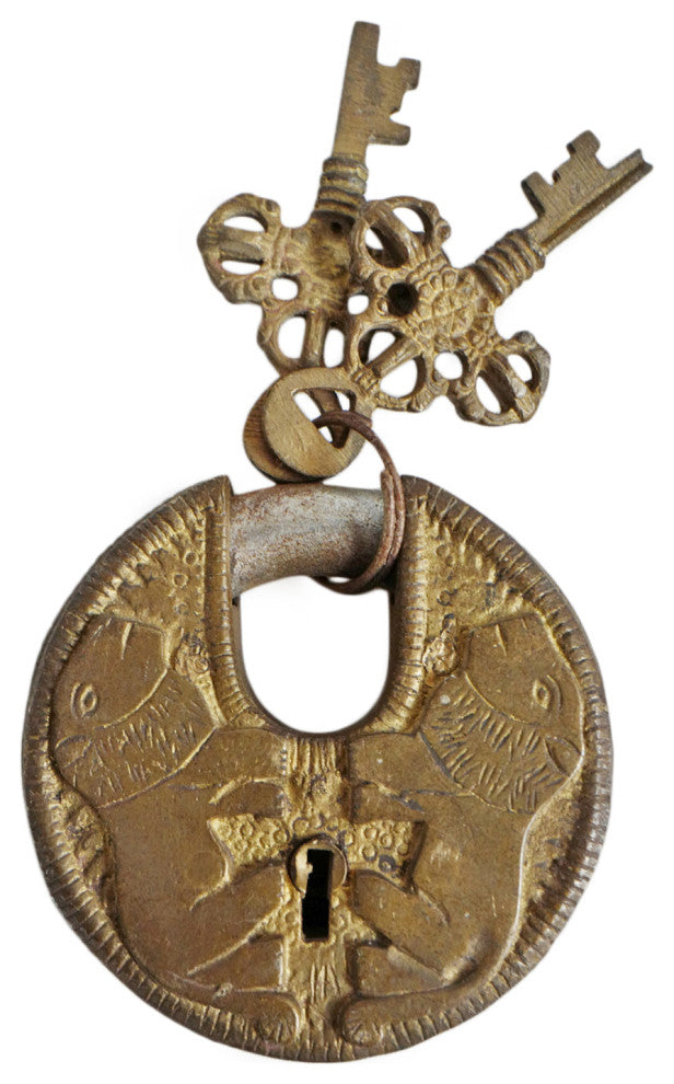 Consigned Brass India Double Lion Lock