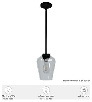 Vidria Matte Black 1 Light Mini Pendant Ceiling Light Fixture