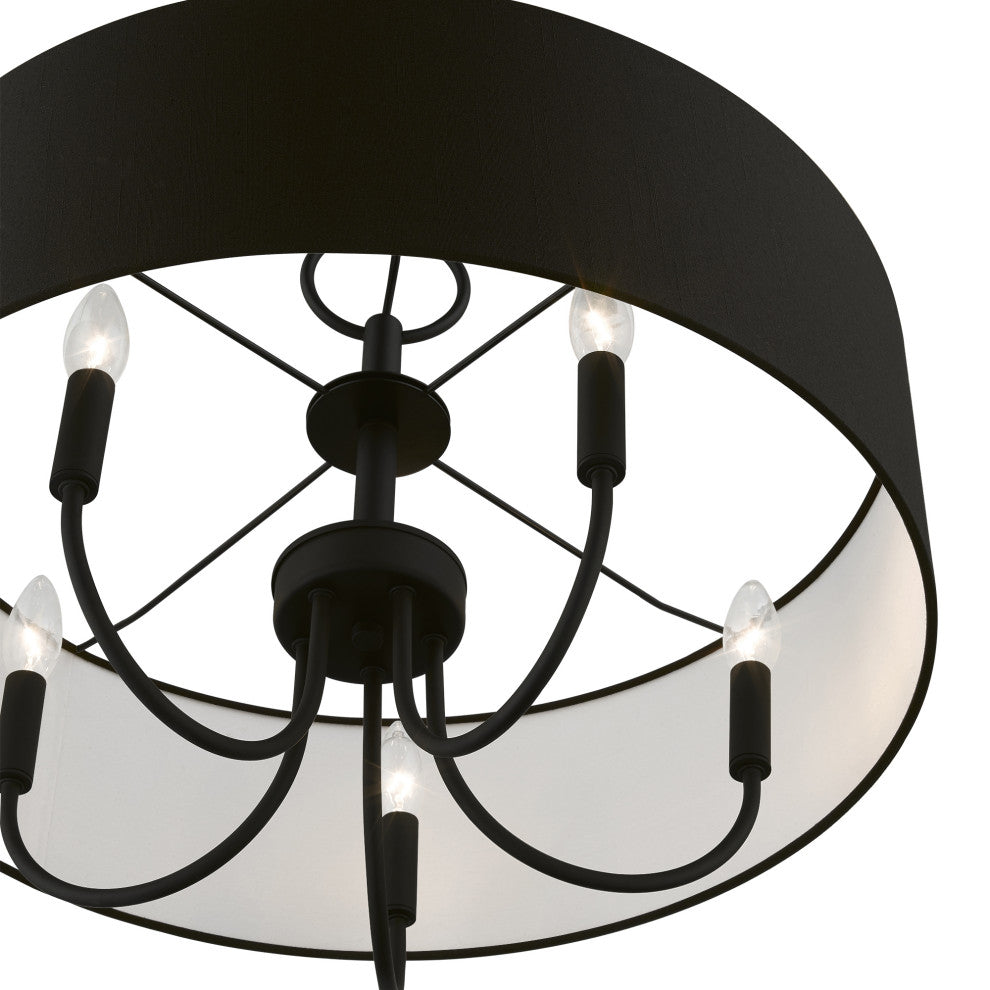 Livex Lighting 5 Light Black Pendant Chandelier