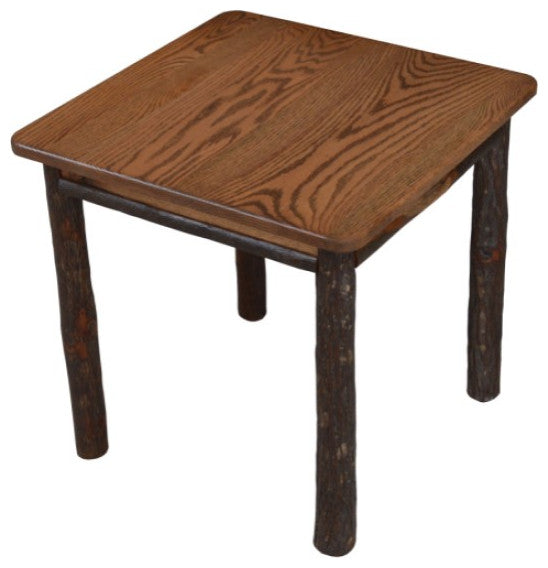 Hickory Solid Wood End Table, Walnut