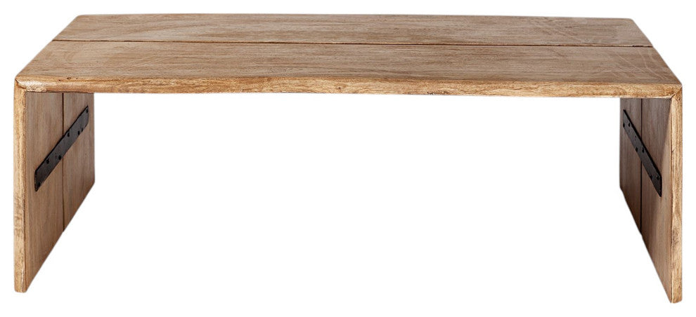 48" Brown Solid Wood Coffee Table