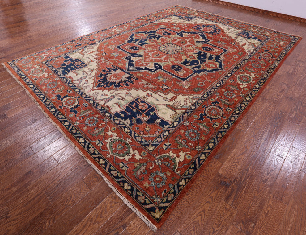 Heriz Serapi Hand Knotted Wool Rug 10' 1" X 14' 0" - Q16011