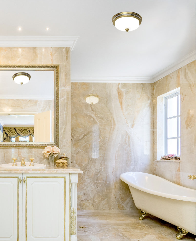 Bathroom Exhaust Fan With LED Light and Nightlight 110CFM 1.5 Sone Brushed Gold