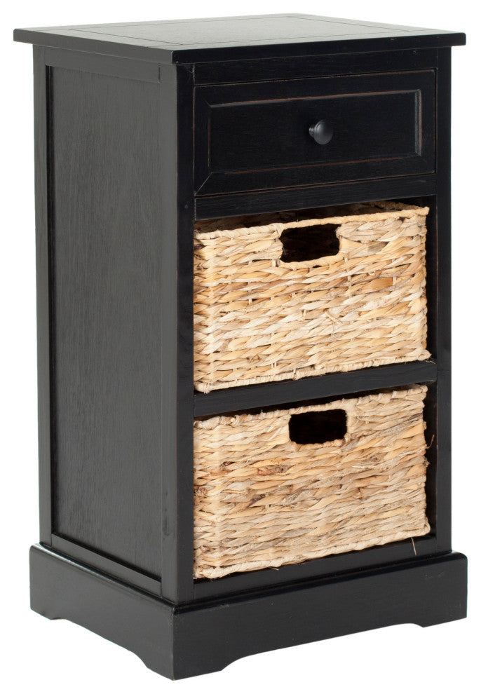 Safavieh Carrie Side Storage Side Table, Distressed Black
