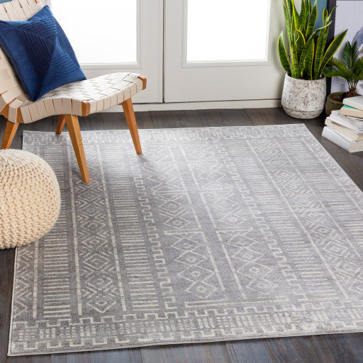 Surya Roma ROM-2327 5'3"x7'1" Rug, Medium Gray/White