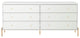 Jasper 71.65" Double Dresser With Steel Gold Legs, White Gloss