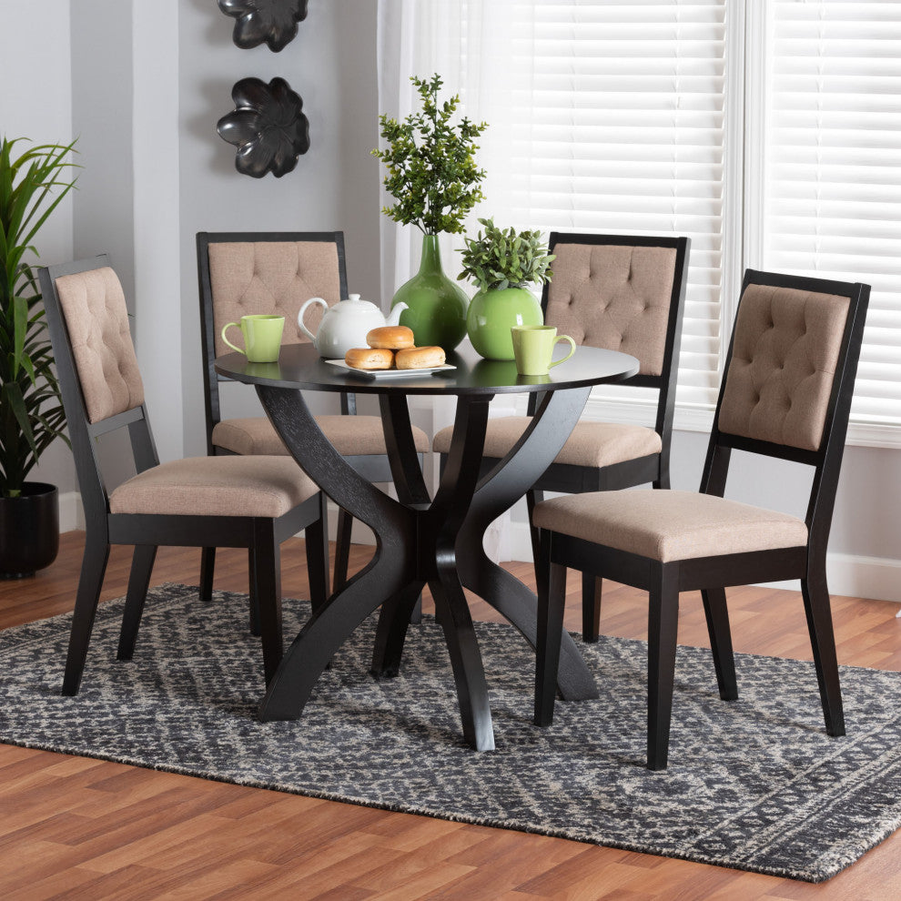 Niki Sand Fabric 5-Piece  Dining Set