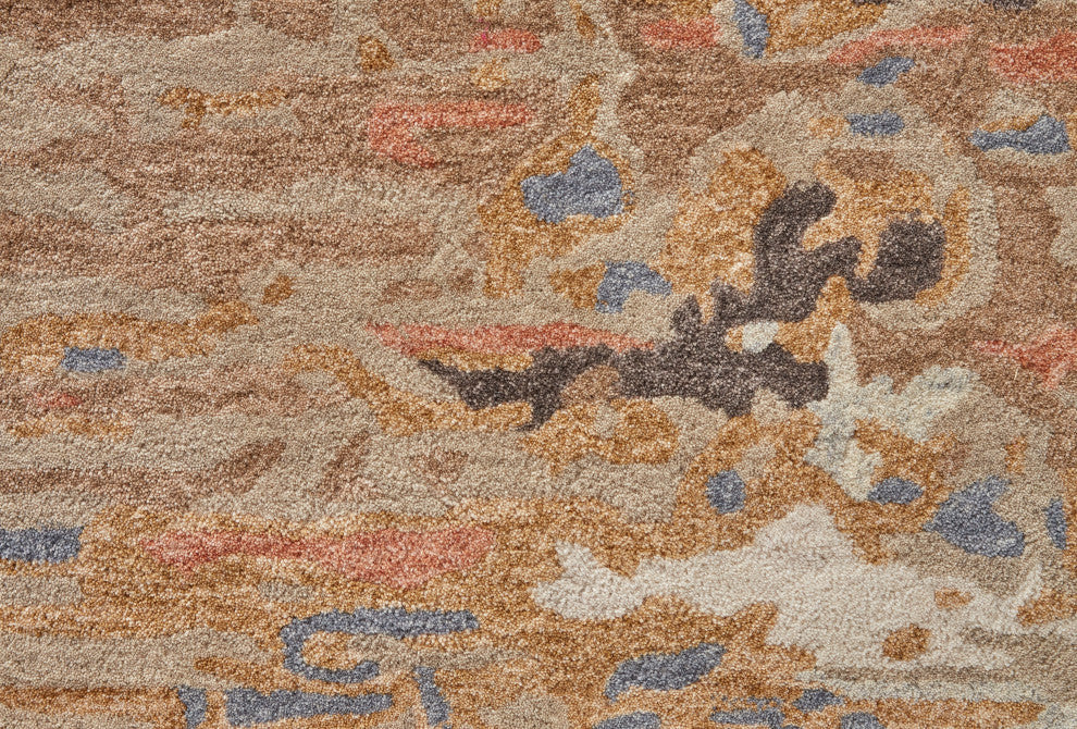 Weave & Wander Everley Wool Rug, Warm Beige/Blue, Rug, Beige, 4'x6'