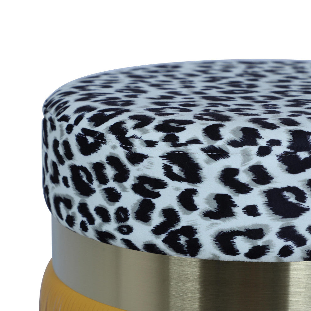 TOV Furniture Ajani Upholstered Ottoman in Lemon