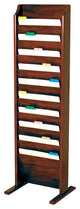Free Standing 10 Pocket Letter Size File Holder, Mahogany