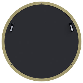Round 24" Stainless Steel Framed Mirror, Satin Brass