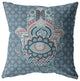 16 Slate Blue Hamsa Boho Suede Throw Pillow